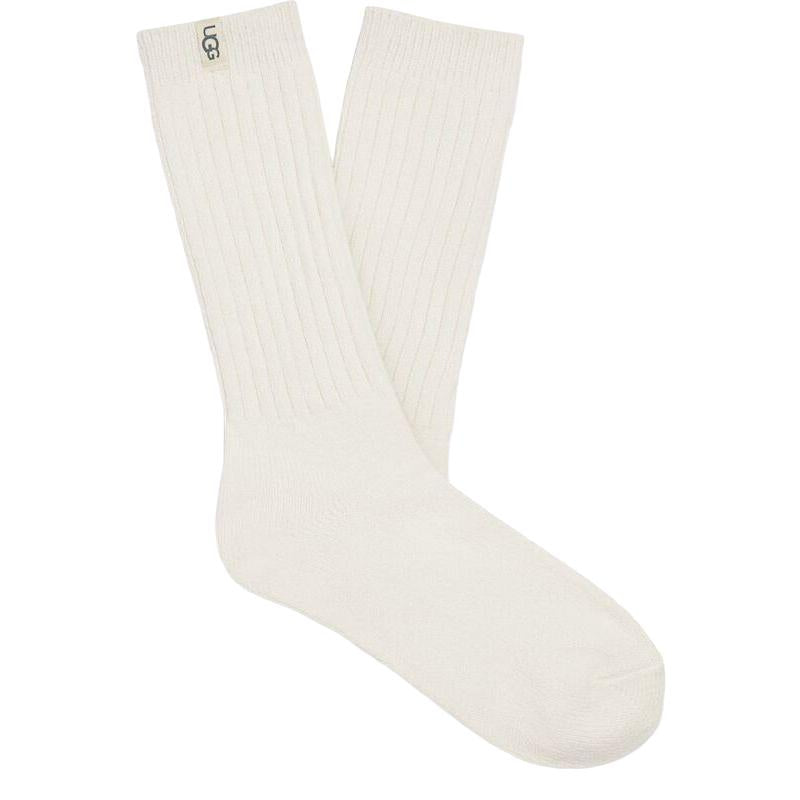 UGG Women's Rib Knit Slouchy Crew Sock in White