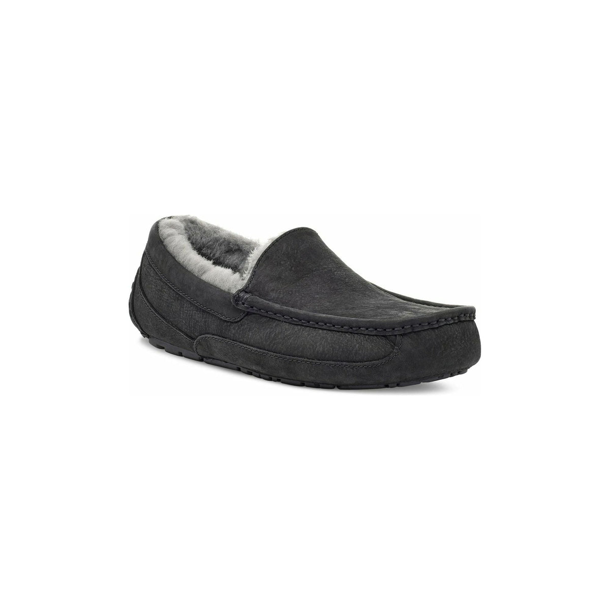 UGG Men's Ascot Slipper in Black Leather