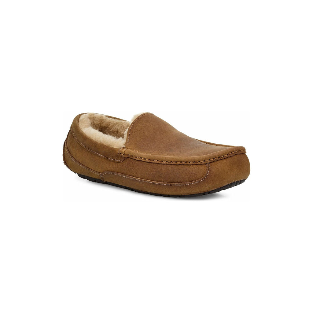 UGG Men's Ascot Leather Slipper in Tan