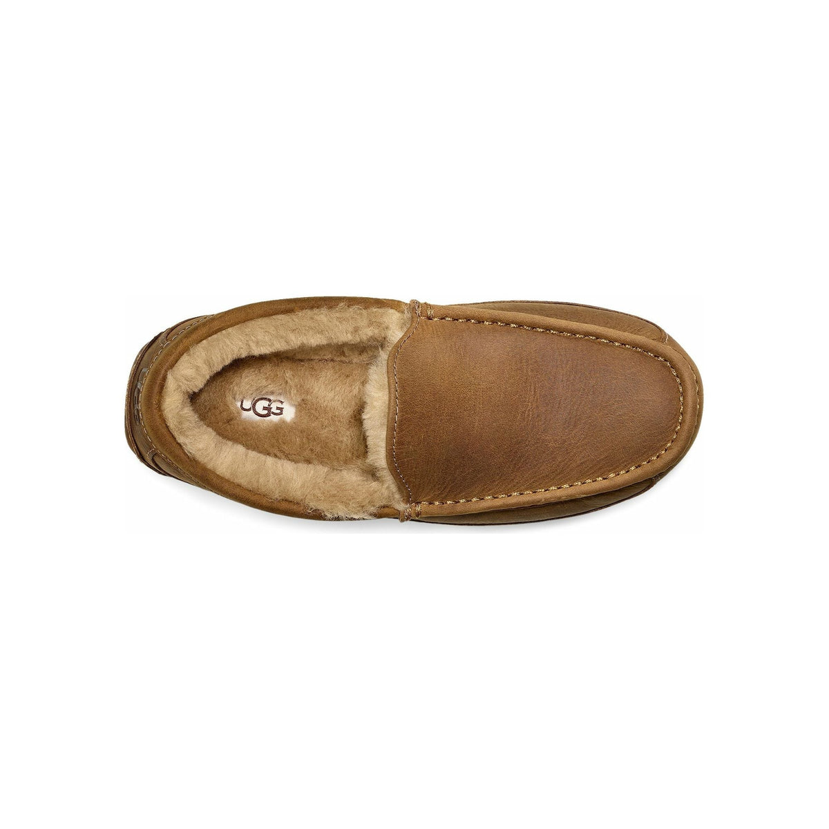 UGG Men's Ascot Leather Slipper in Tan
