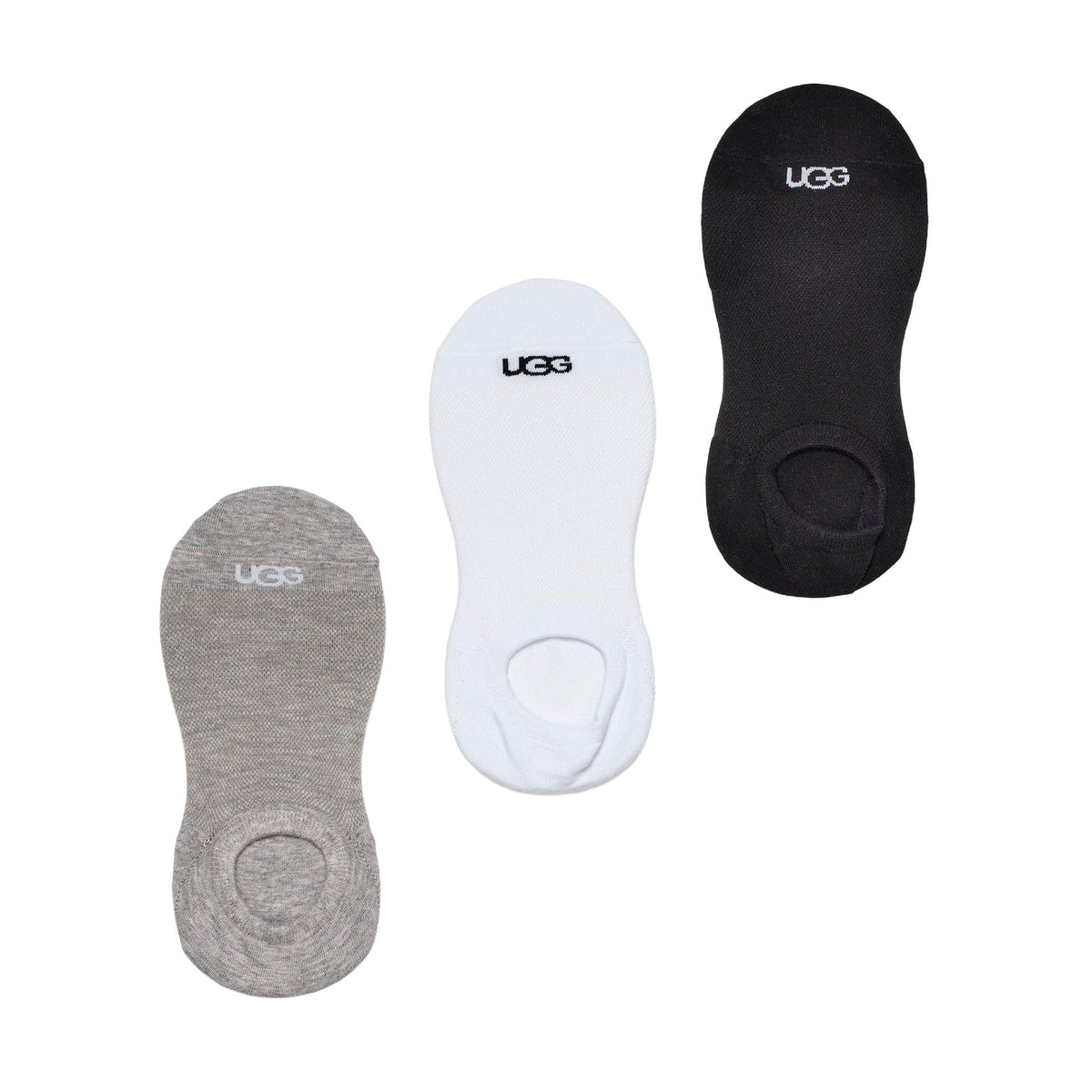 Ugg Women's Stela No-Show 3 Pack Socks in White Grey & Black