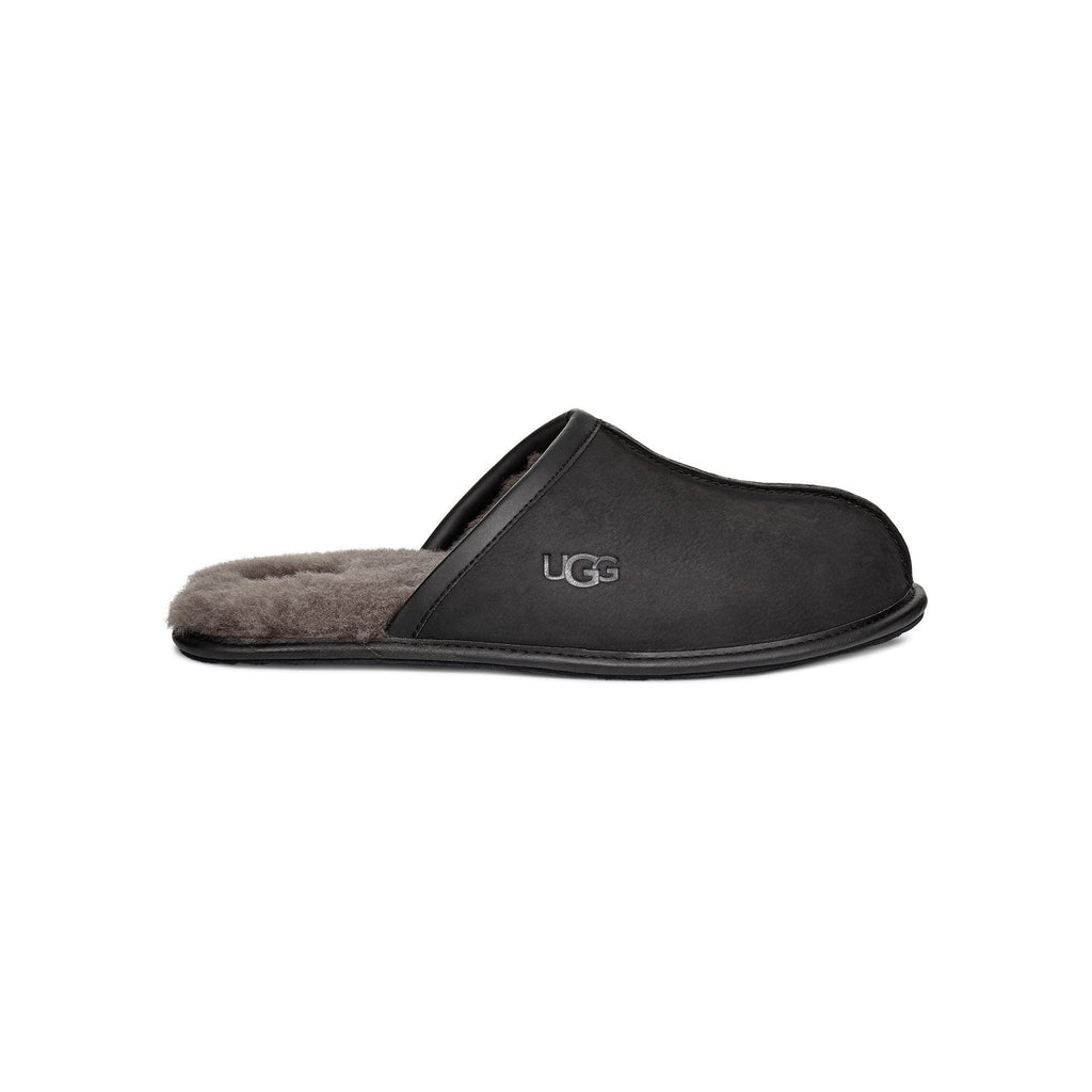UGG Men's Scuff Leather Slipper in Black