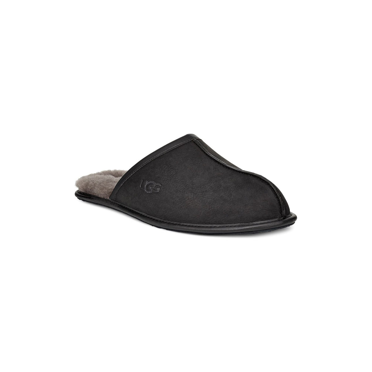 UGG Men's Scuff Leather Slipper in Black