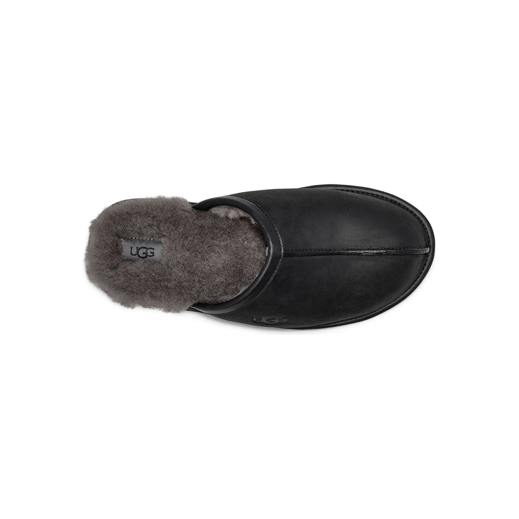 UGG Men's Scuff Leather Slipper in Black