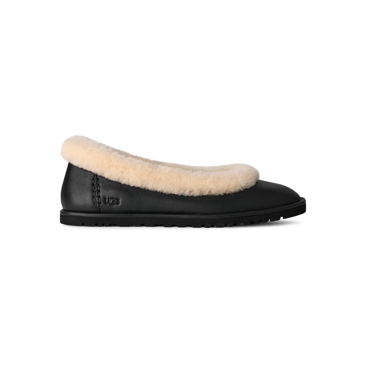 UGG Women's Zora Leather Ballet Flat in Black