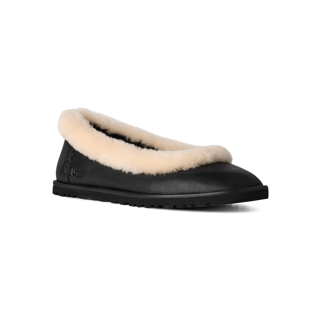 UGG Women's Zora Leather Ballet Flat in Black