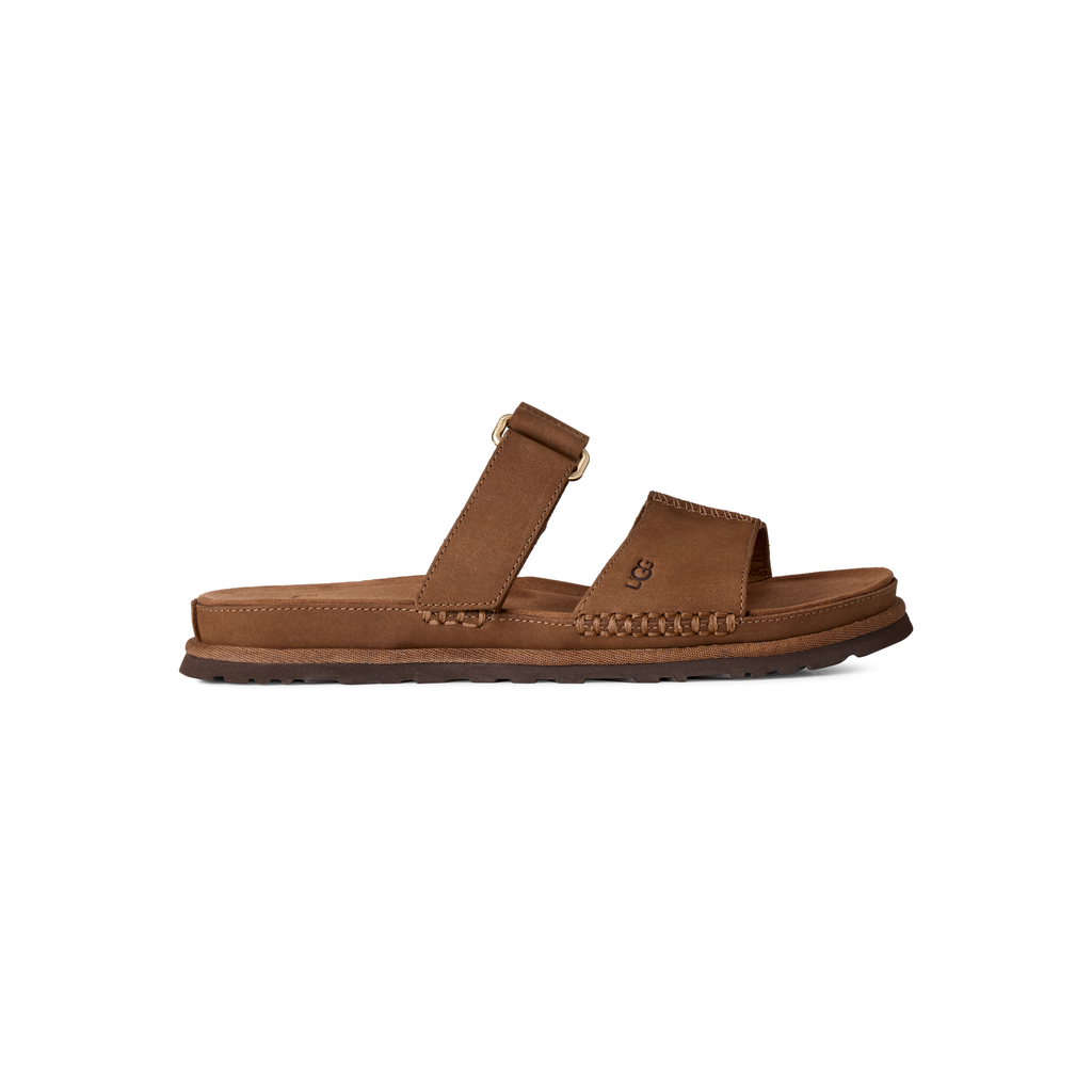 UGG Women's GoldenGaze Slide in Dark Chestnut