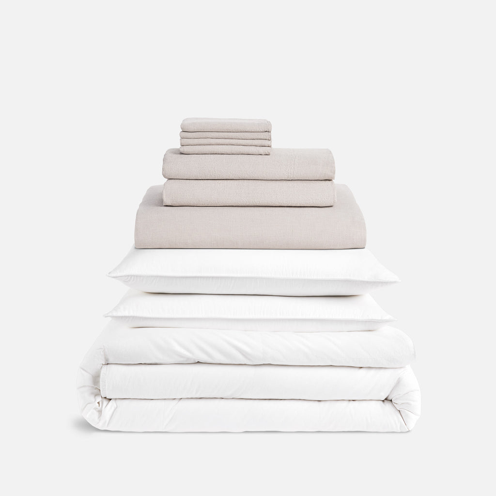 Washed European Linen Bedding Move-In Bundle