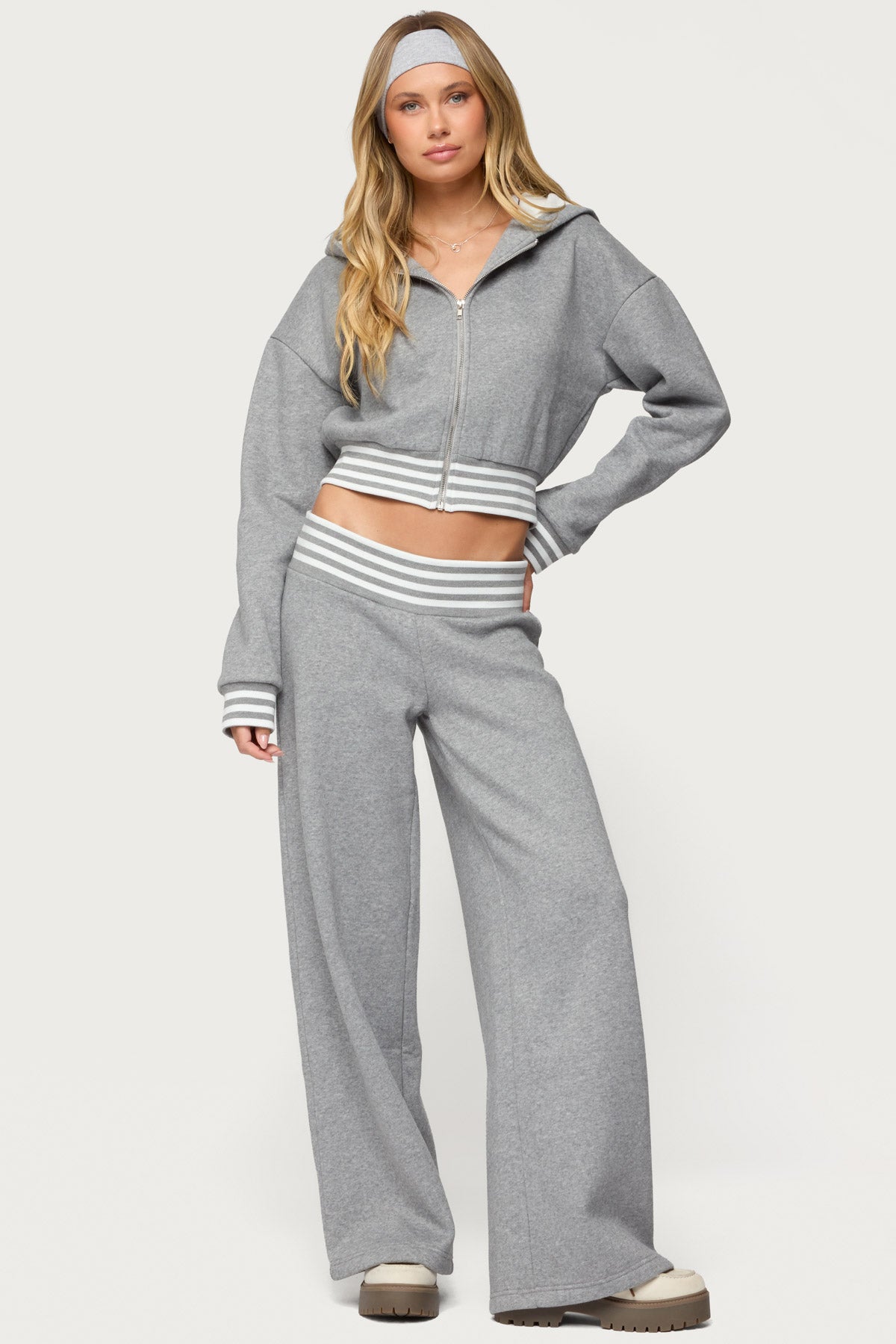 Eloura Stripey Zip Up Hoodie