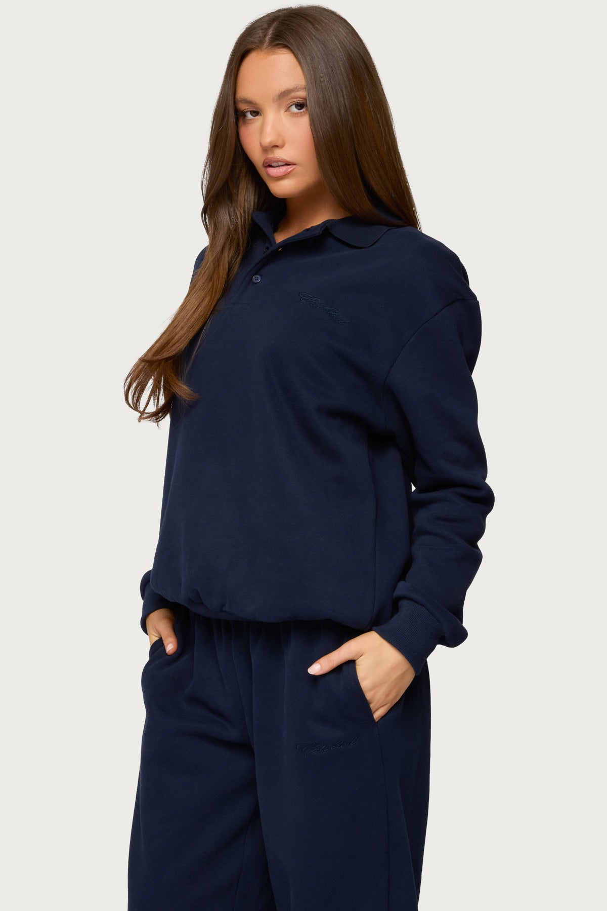 Jayce Oversized Edikted Polo Sweatshirt