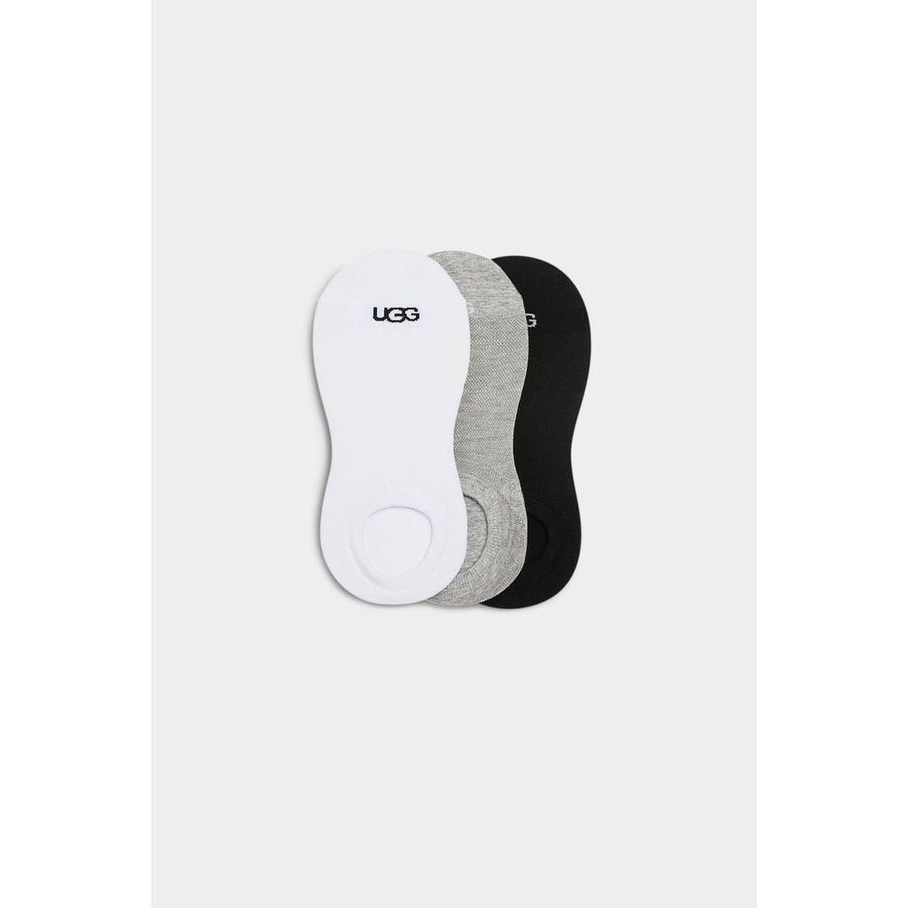 Ugg Women's Stela No-Show 3 Pack Socks in White Grey & Black