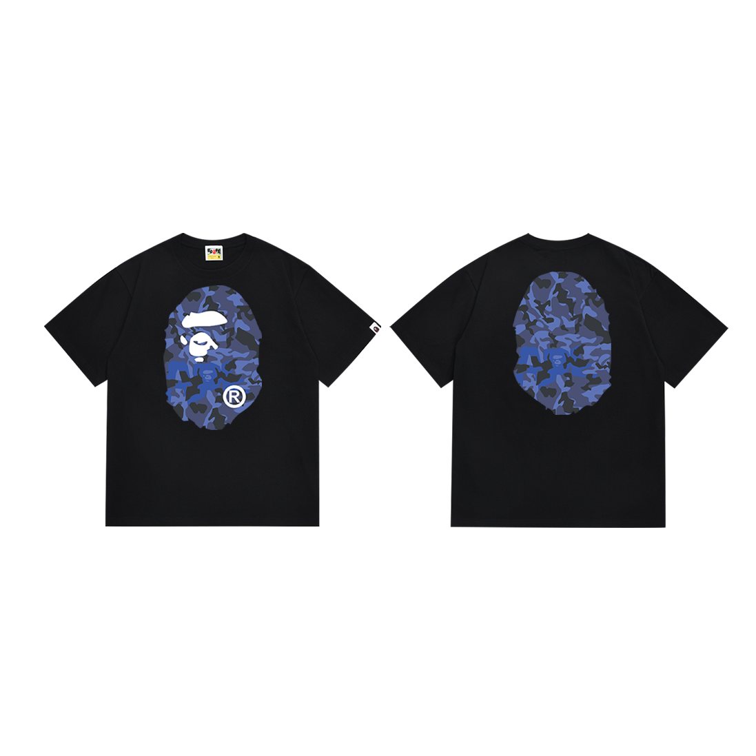 BAPE Blue Camo Ape Head Graphic T-Shirt