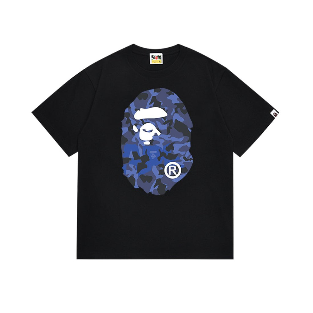 BAPE Blue Camo Ape Head Graphic T-Shirt
