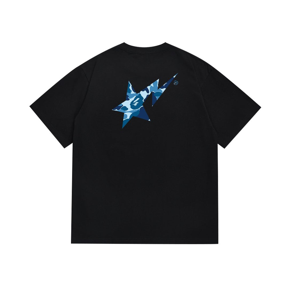 BAPE Blue Camo Star Graphic T-Shirt