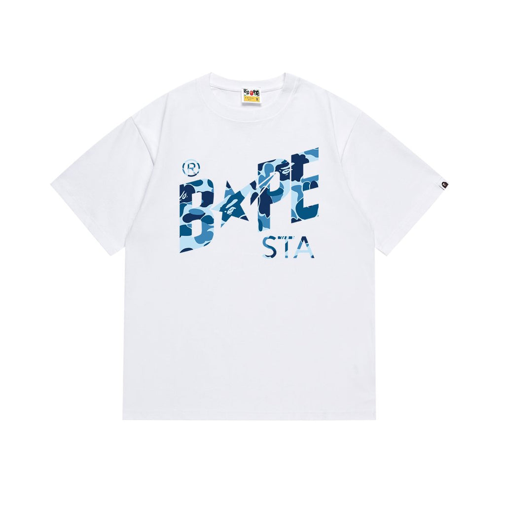 BAPE Blue Camo Star Graphic T-Shirt