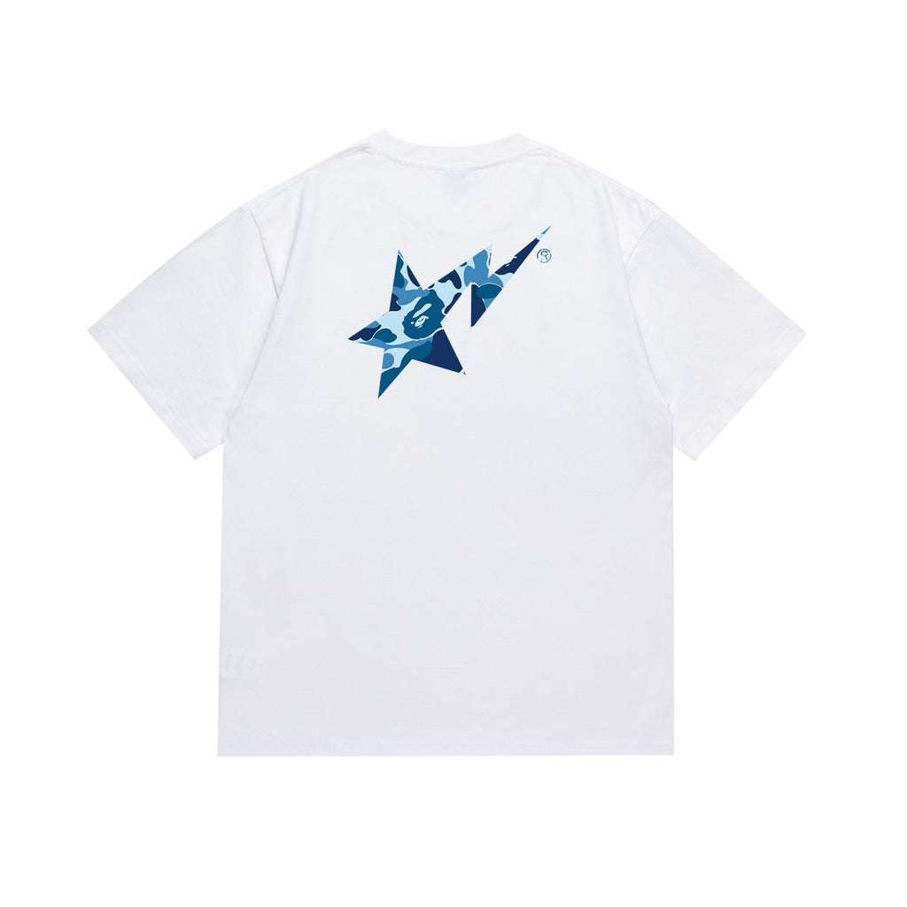 BAPE Blue Camo Star Graphic T-Shirt