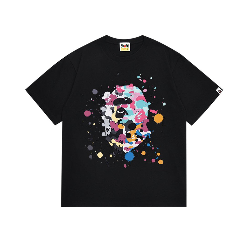 BAPE Ape Paint Splatter Graphic T-Shirt
