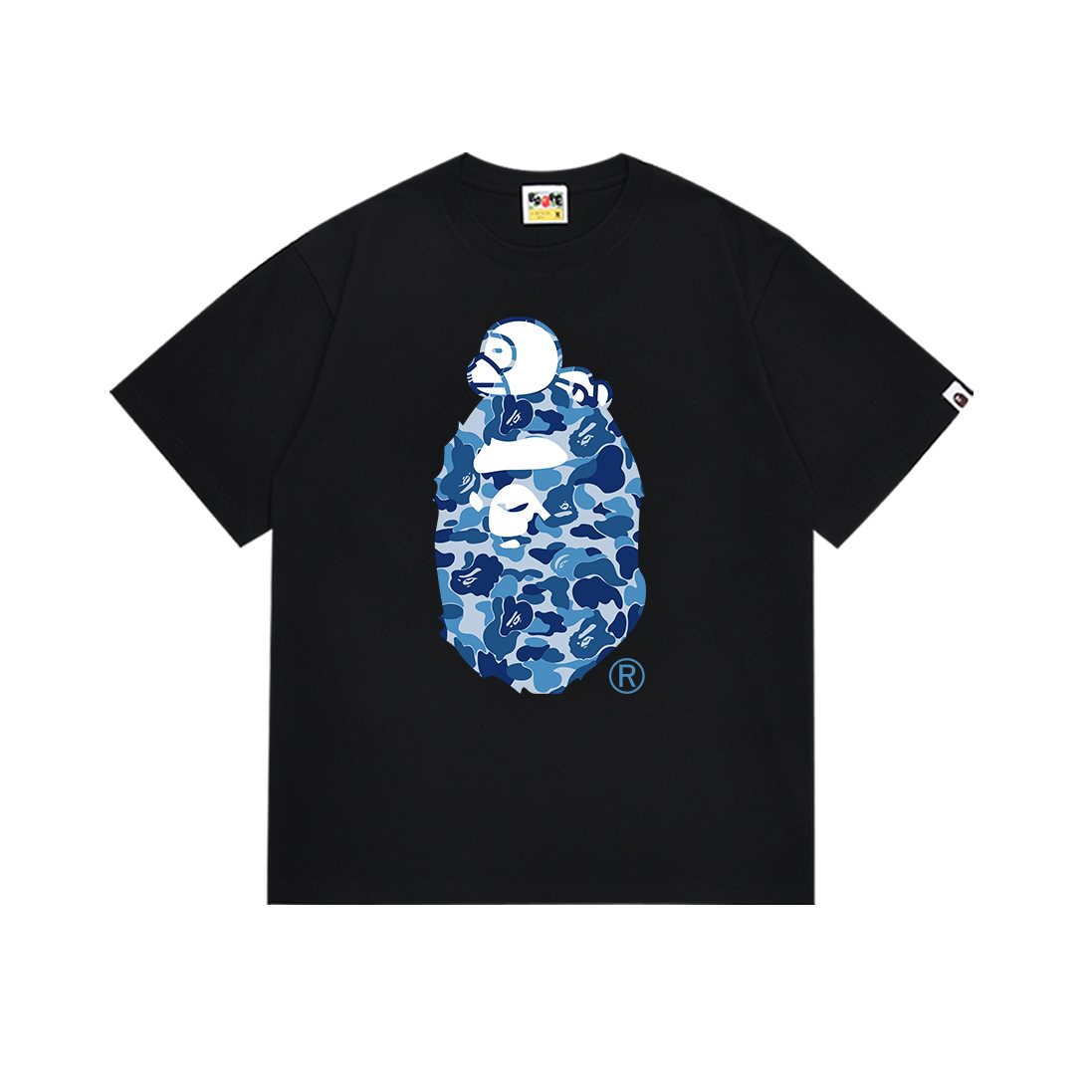 BAPE Blue Camo Ape Head Graphic T-Shirt