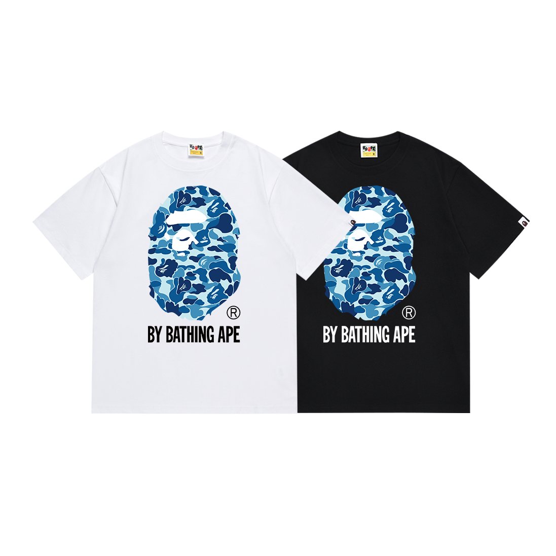 BAPE Blue Camo Ape Head Graphic T-Shirt