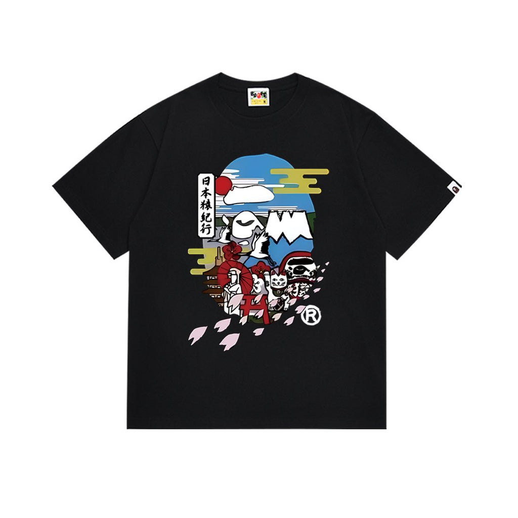 BAPE Cartoon Mountain Graphic T-Shirt