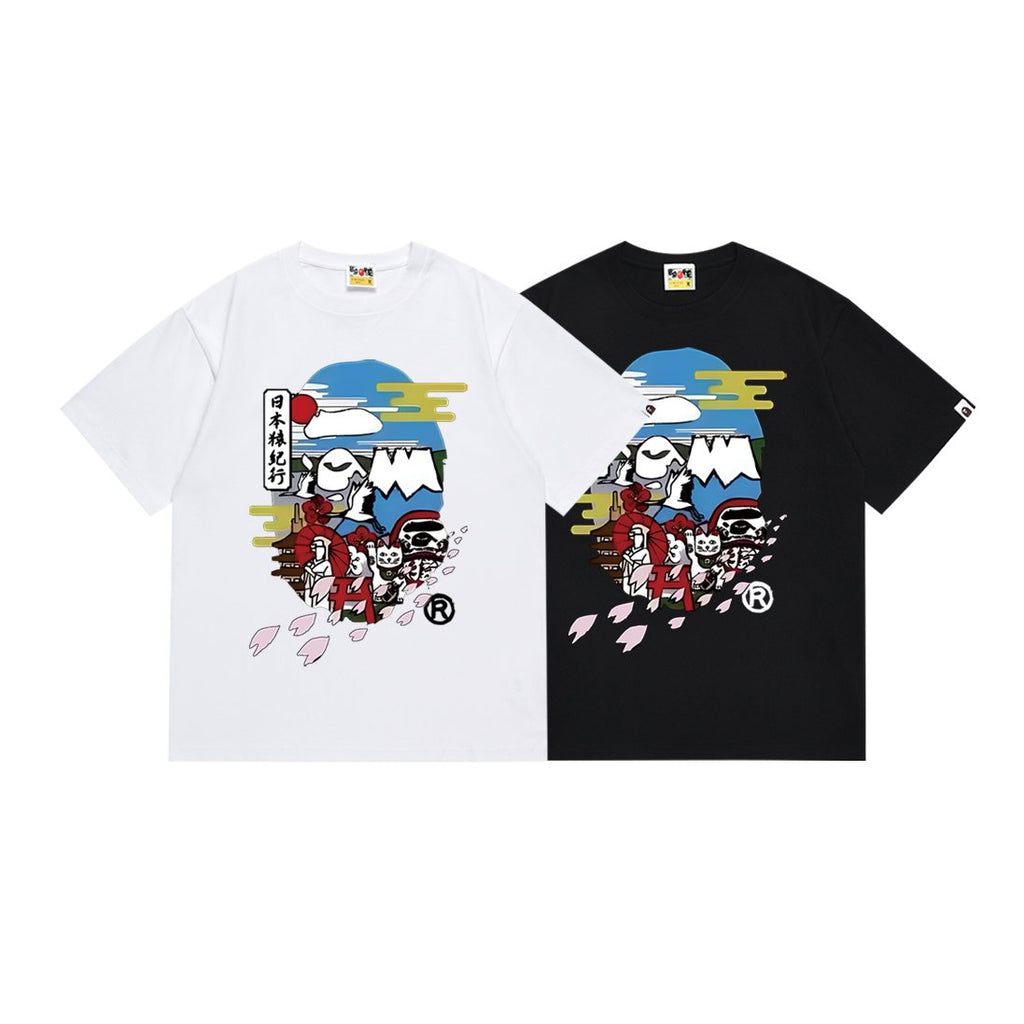 BAPE Cartoon Mountain Graphic T-Shirt