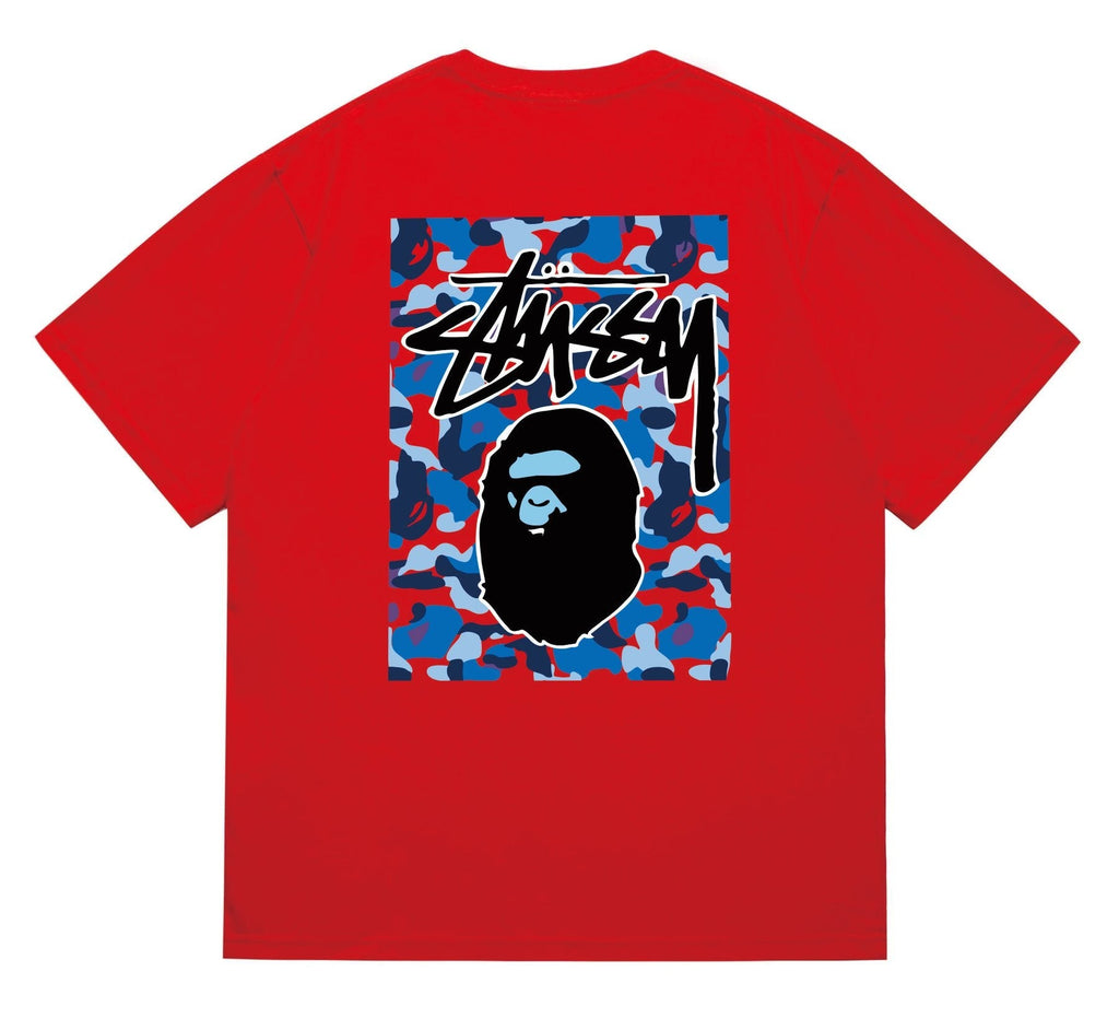 BAPE Blue Camo Black Ape Graphic T-Shirt