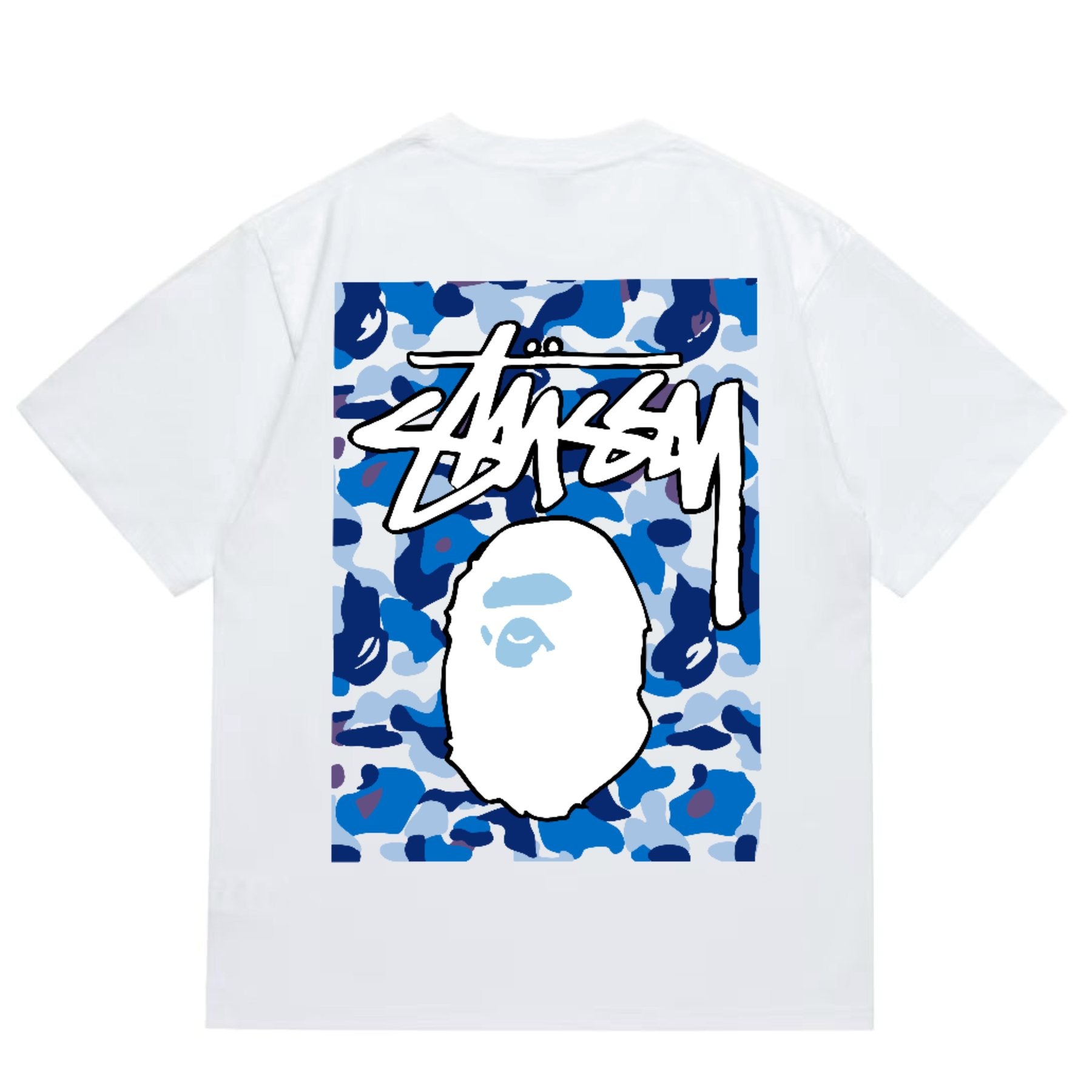 BAPE Blue Camo Ape Graphic T-Shirt