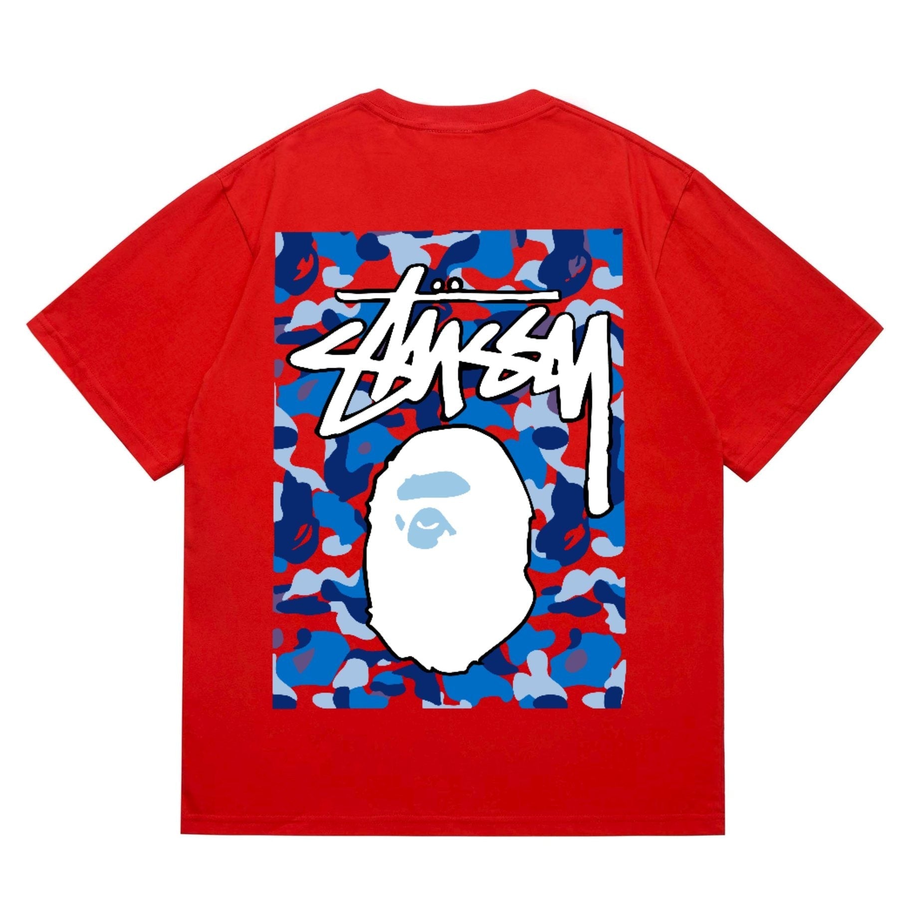 BAPE Blue Camo Ape Graphic T-Shirt