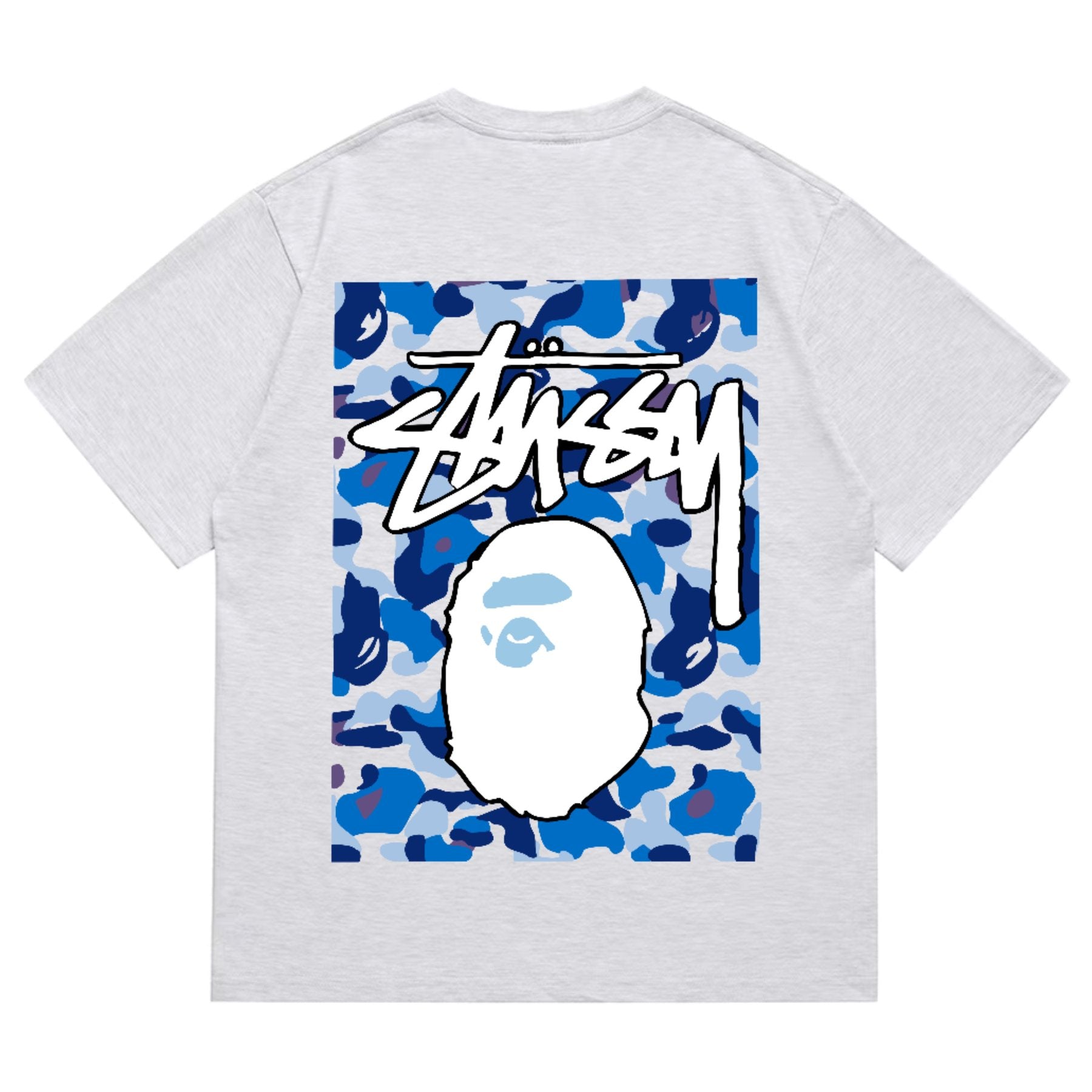 BAPE Blue Camo Ape Graphic T-Shirt