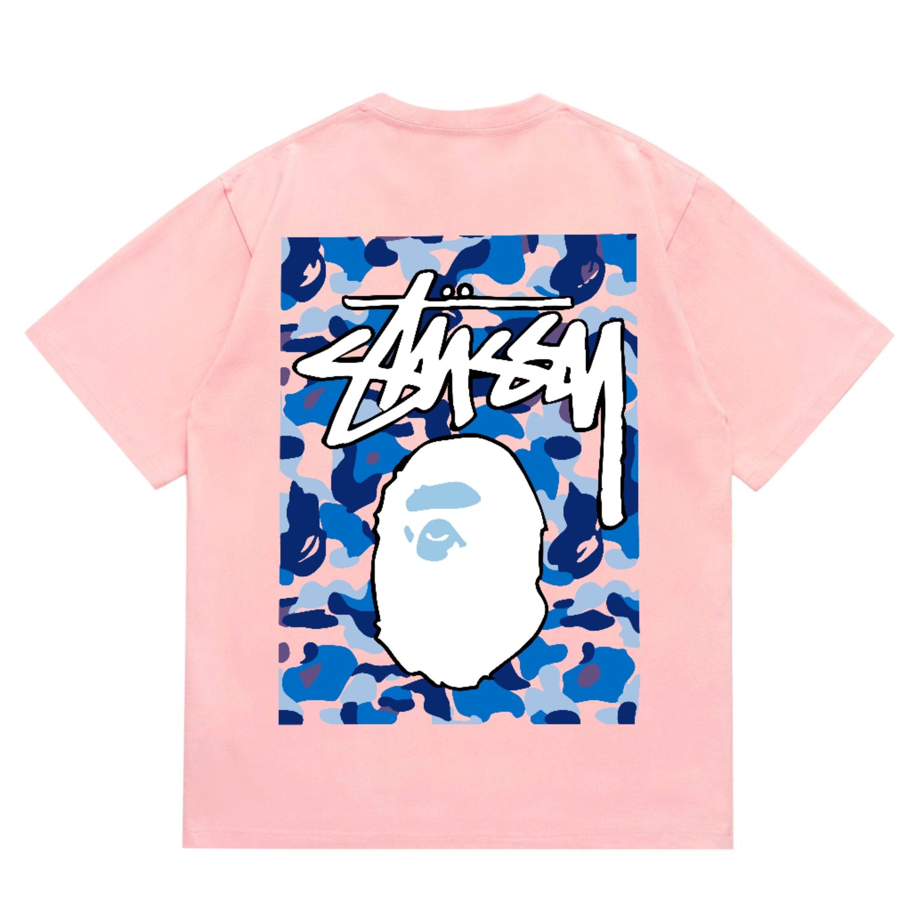 BAPE Blue Camo Ape Graphic T-Shirt