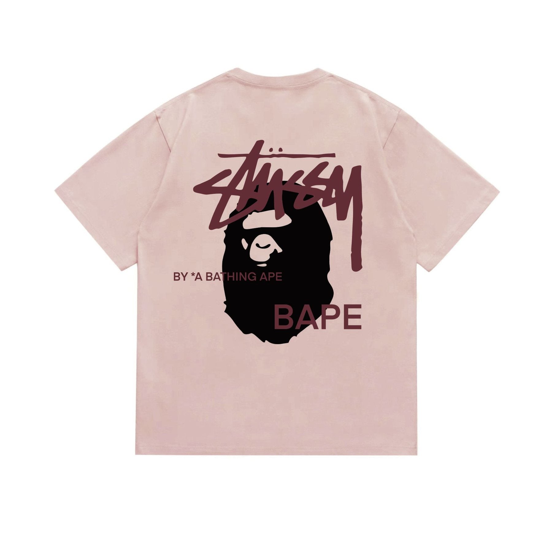 BAPE Burgundy Ape Wordmark Graphic T-Shirt