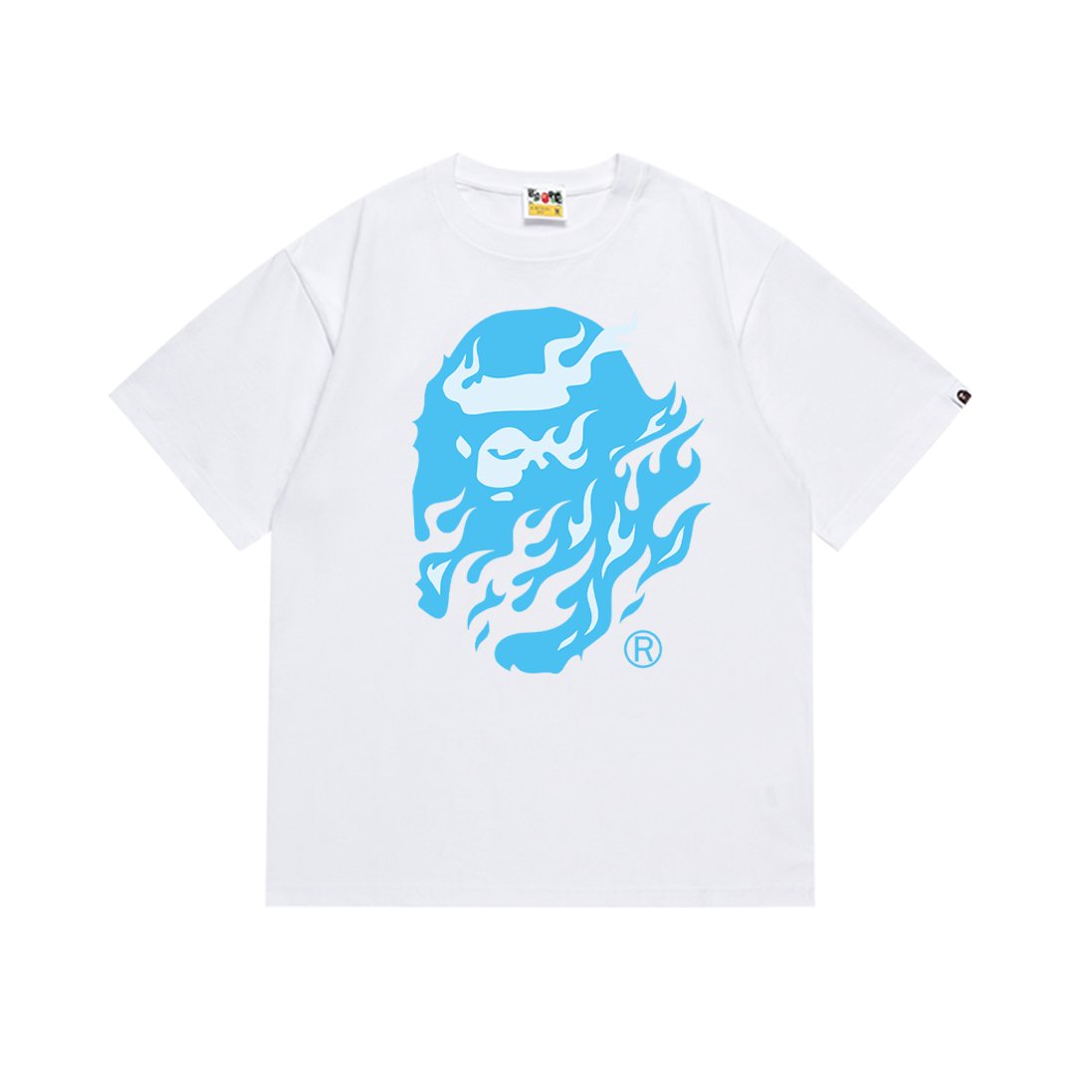 BAPE Blue Ape Flame Graphic T-Shirt
