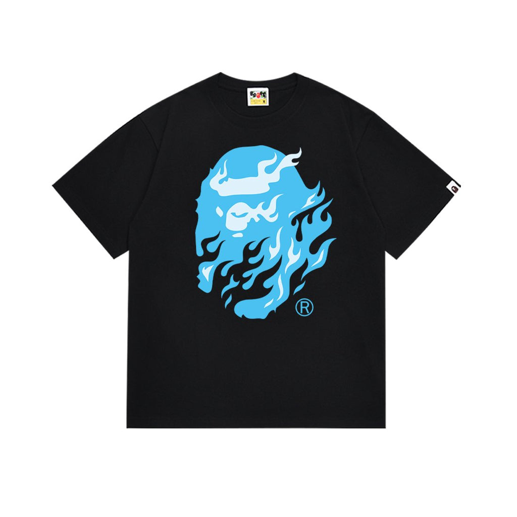 BAPE Blue Ape Flame Graphic T-Shirt