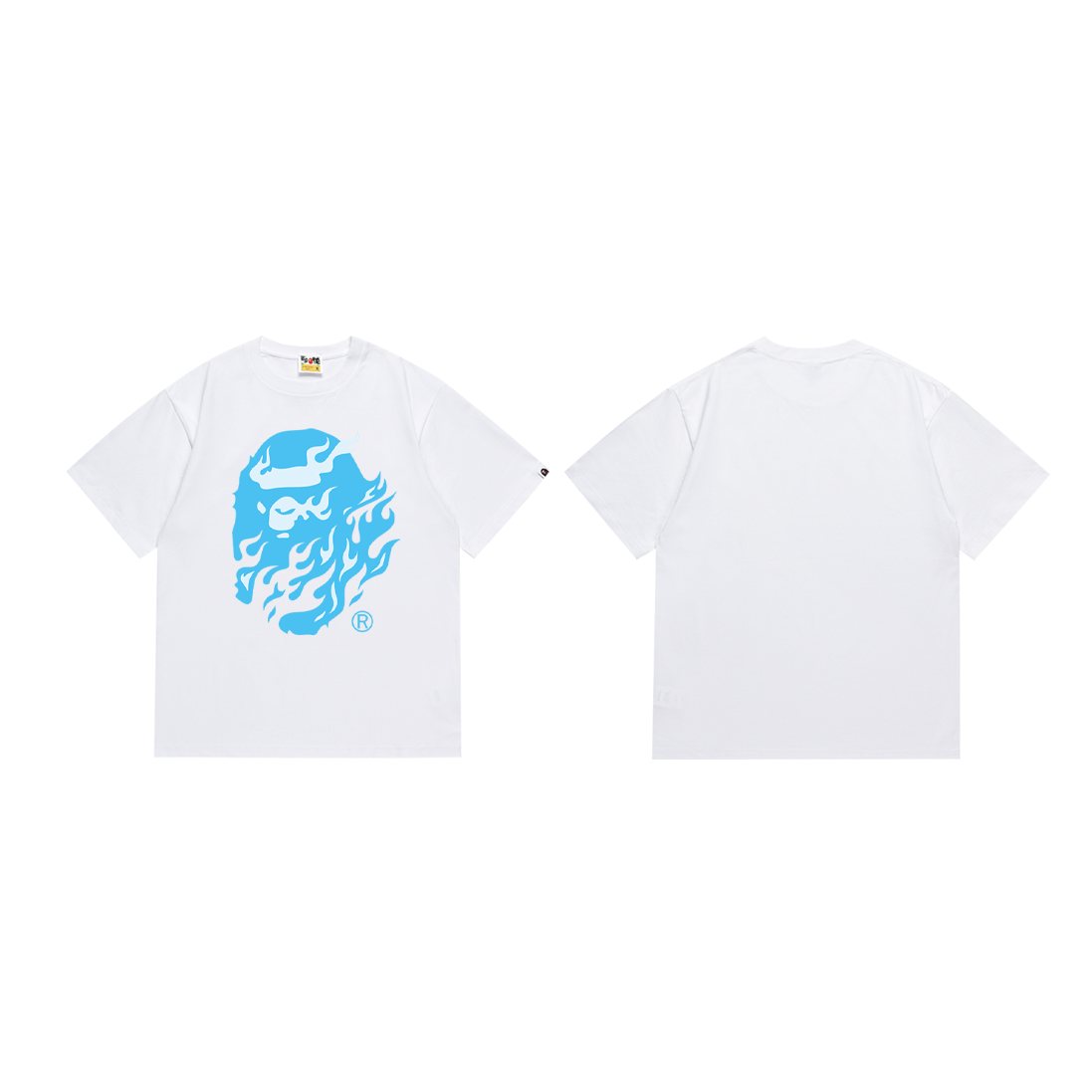 BAPE Blue Ape Flame Graphic T-Shirt