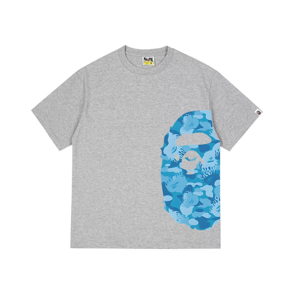 BAPE Blue Ape-Head Side Graphic T-Shirt