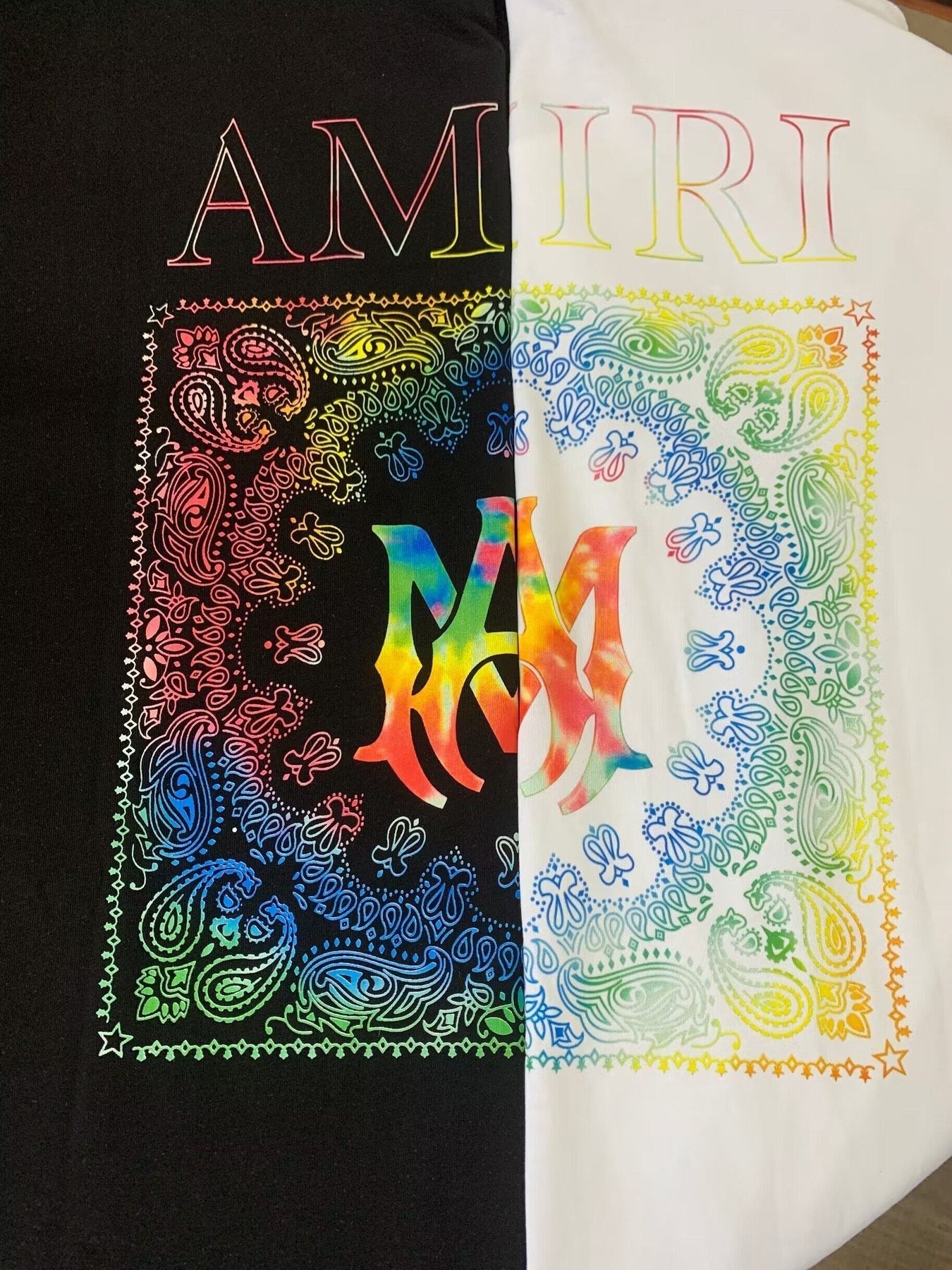 AMIRI Rainbow Bandana Back Graphic T-Shirt