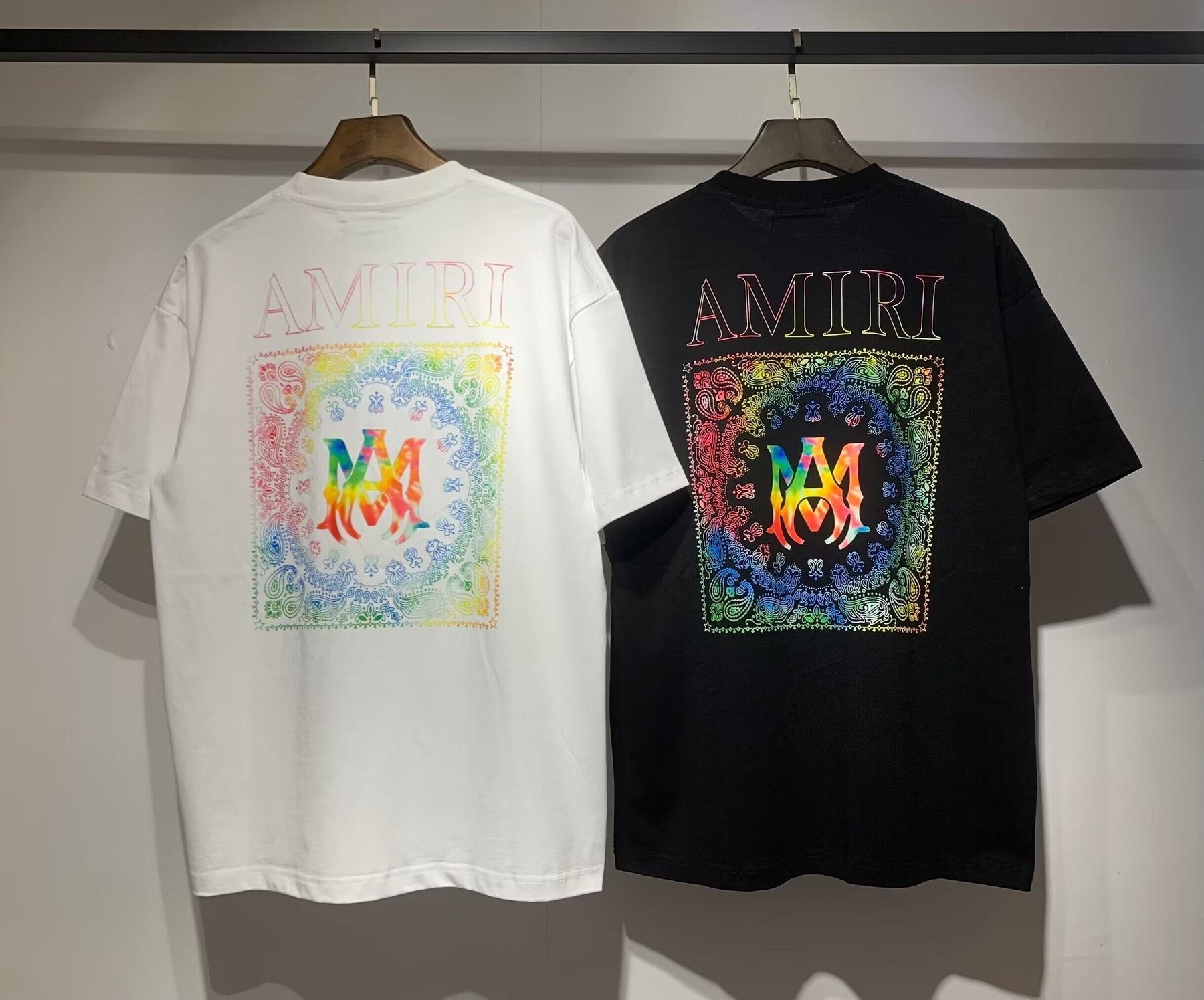 AMIRI Rainbow Bandana Back Graphic T-Shirt