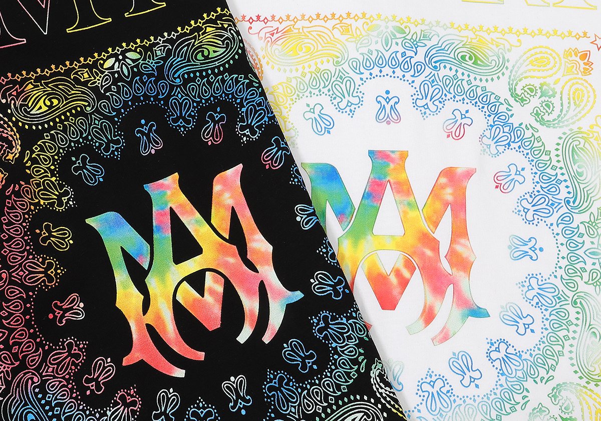 AMIRI Rainbow Bandana Back Graphic T-Shirt