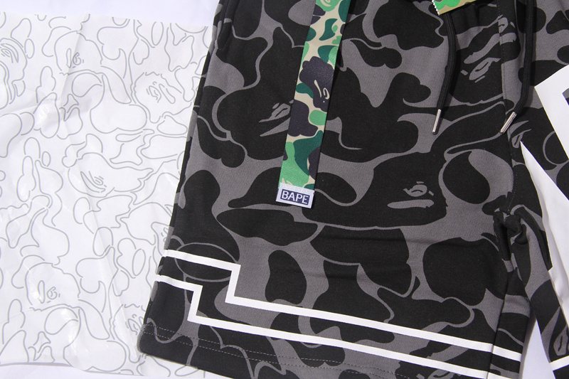 BAPE Black Camo Graphic Panel Shorts