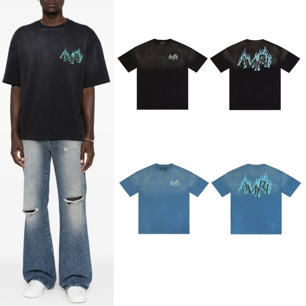AMIRI Flame Rhinestone Graphic T-Shirt
