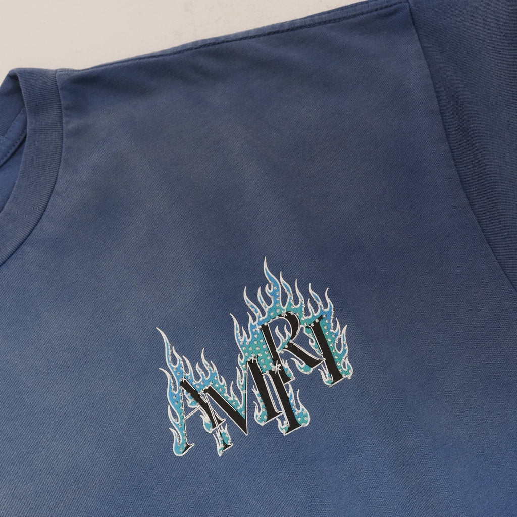 AMIRI Flame Rhinestone Graphic T-Shirt