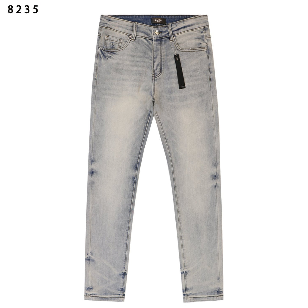 Amiri Light Blue Distressed Slim Jeans