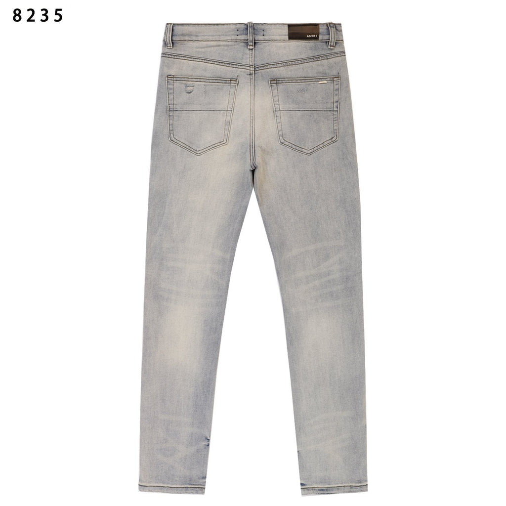 Amiri Light Blue Distressed Slim Jeans