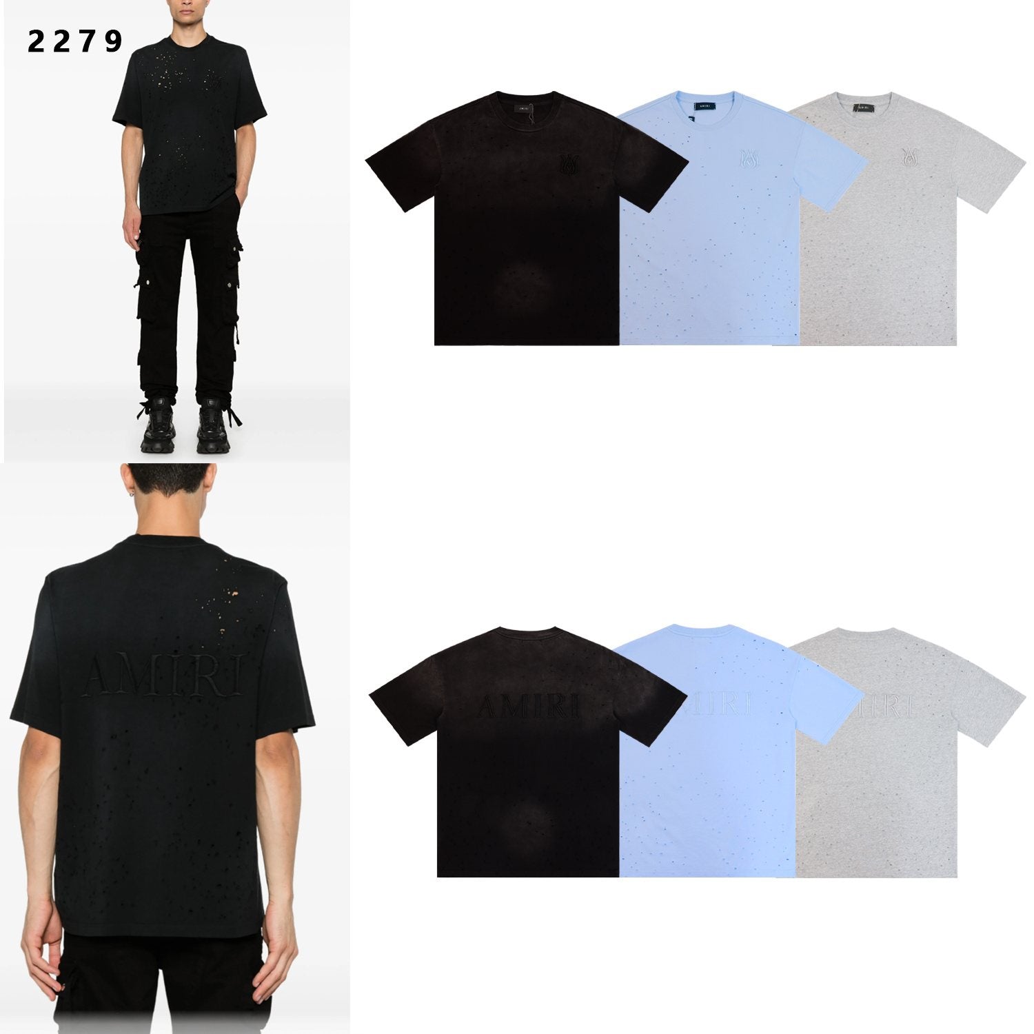 AMIRI Distressed Washed Short-Sleeve T-Shirt