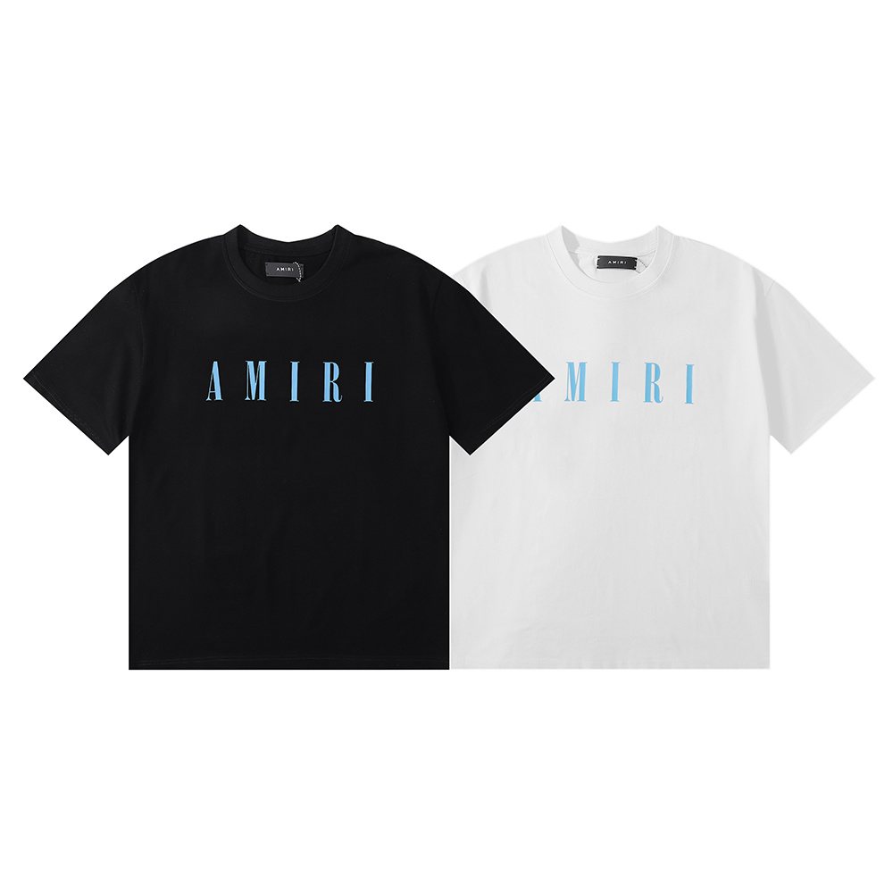 AMIRI Blue Wordmark Short-Sleeve T-Shirt