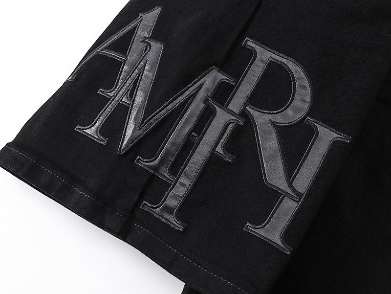 AMIRI Tonal Monogram Denim Shorts