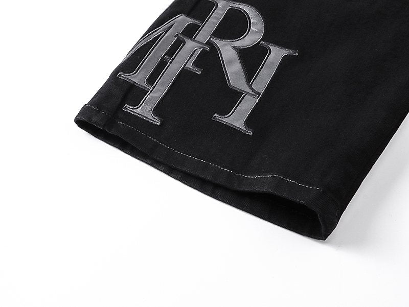 AMIRI Tonal Monogram Denim Shorts