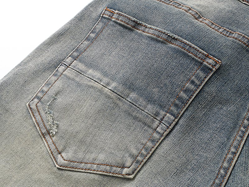 AMIRI Light Blue Letter Patch Denim Shorts