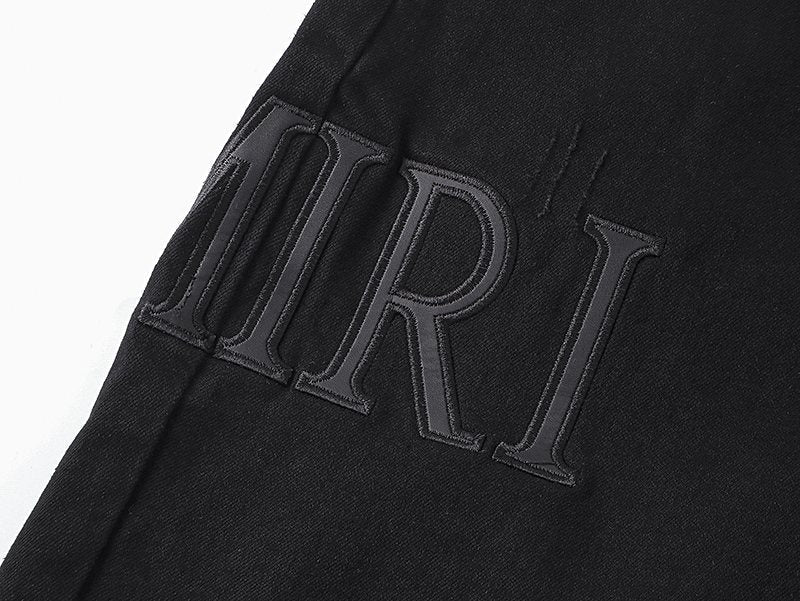 AMIRI Distressed Black Denim Shorts