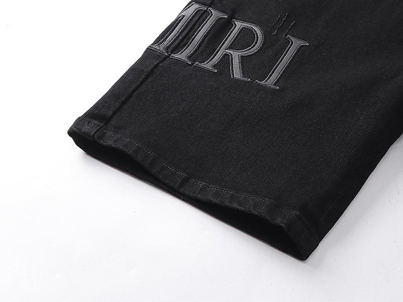 AMIRI Distressed Black Denim Shorts